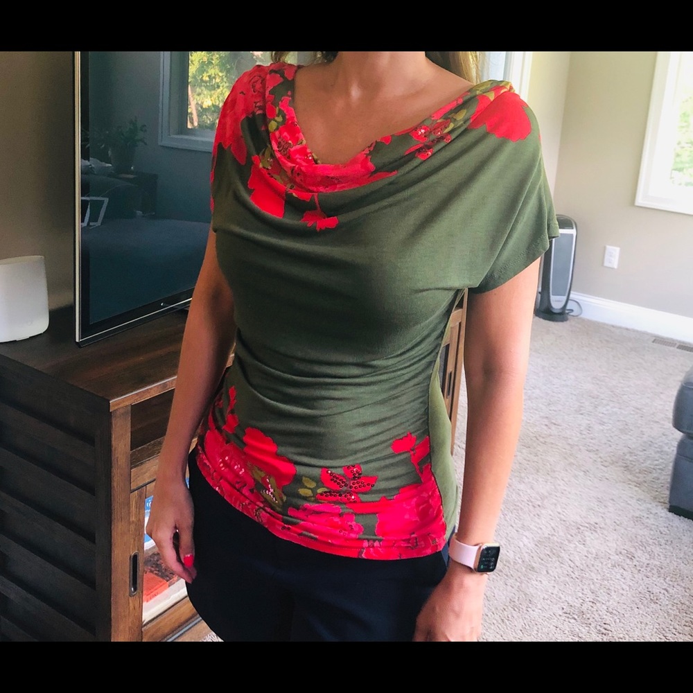 Floral sequined top by INC